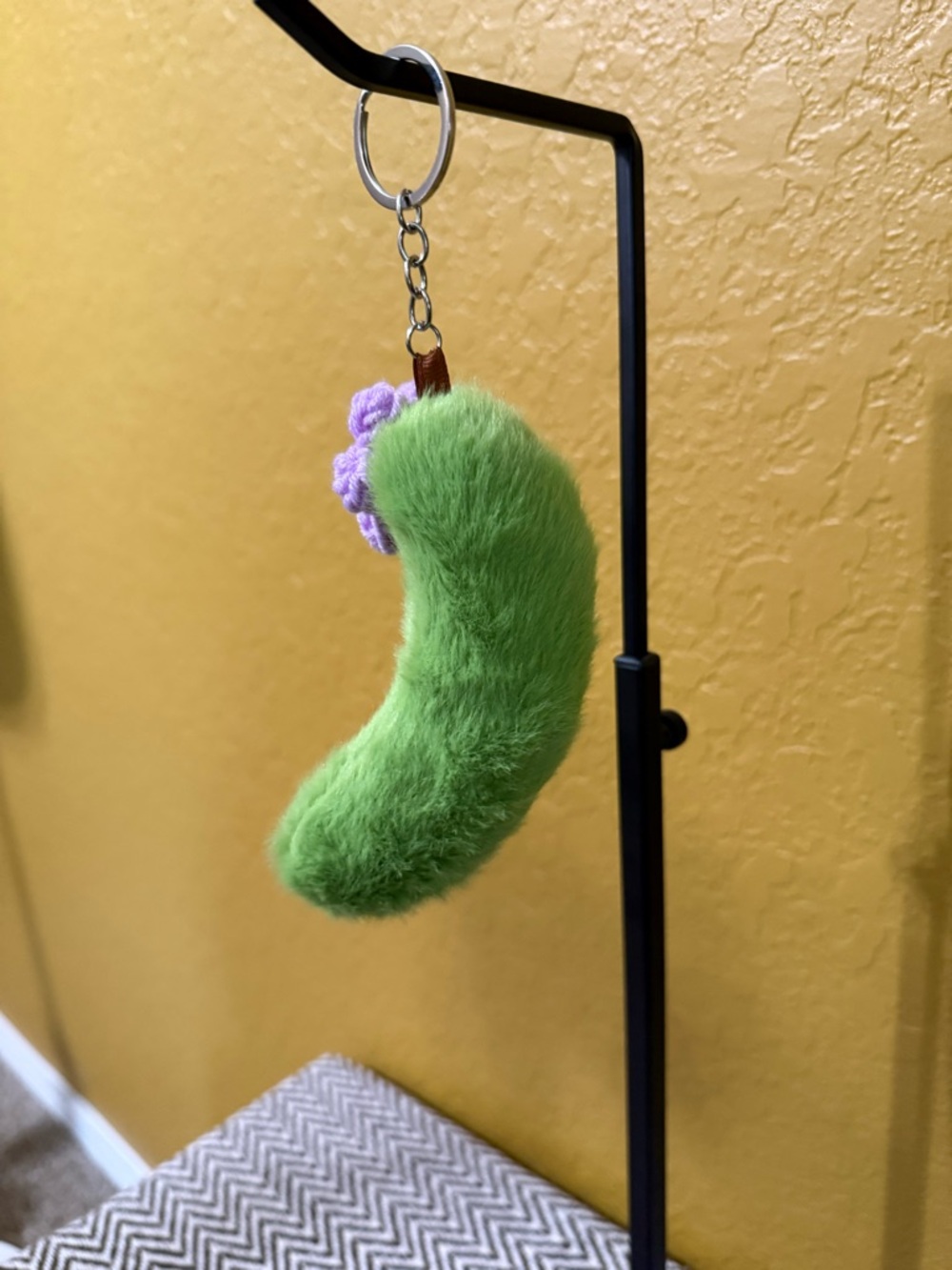 Plush Pickle Bag Charm - Cute & Fuzzy - Choice of Color - Picture 3 of 7